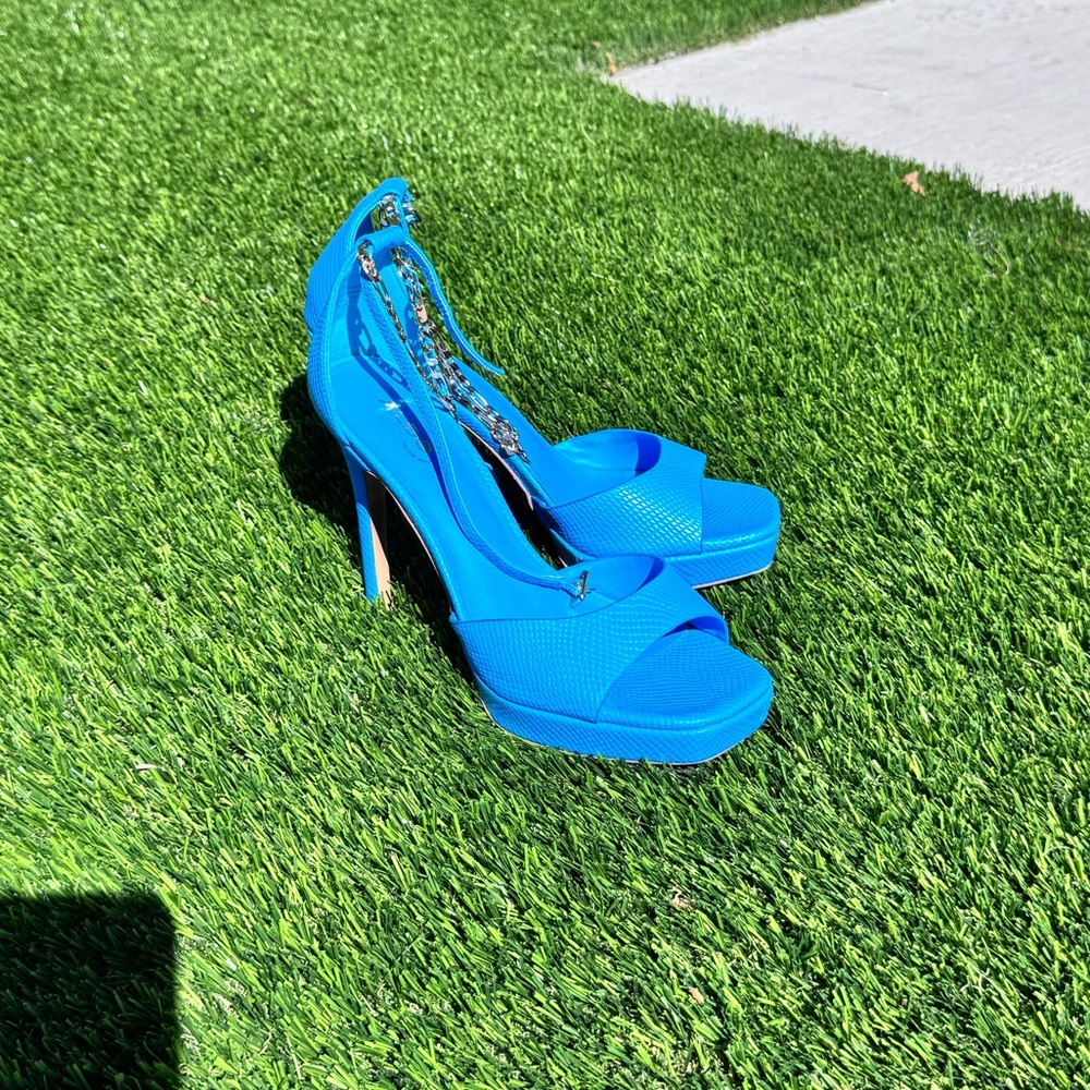 Aldo Blue Stiletto Heels with Ankle Strap